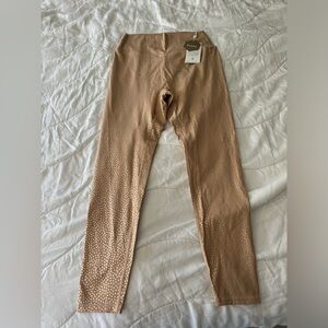 New with tags - leggings tan with gold details